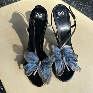 Authentic D&G Dolce & Gabbana black butterfly heels
